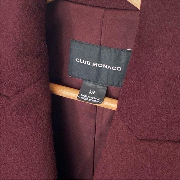 Club Monaco Jemma Burgundy Coat - Picture 2 of 4